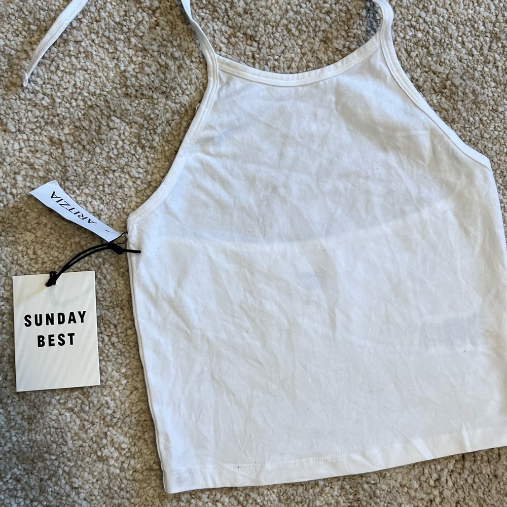 Aritzia White Halter Crop Top - NWT! - Picture 3 of 10
